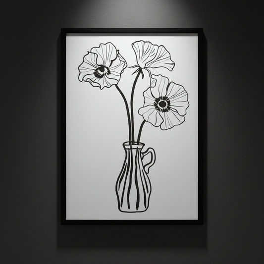 Three Poppies in Line, art print