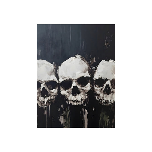 Three Skulls in Shadow, art print, view 2