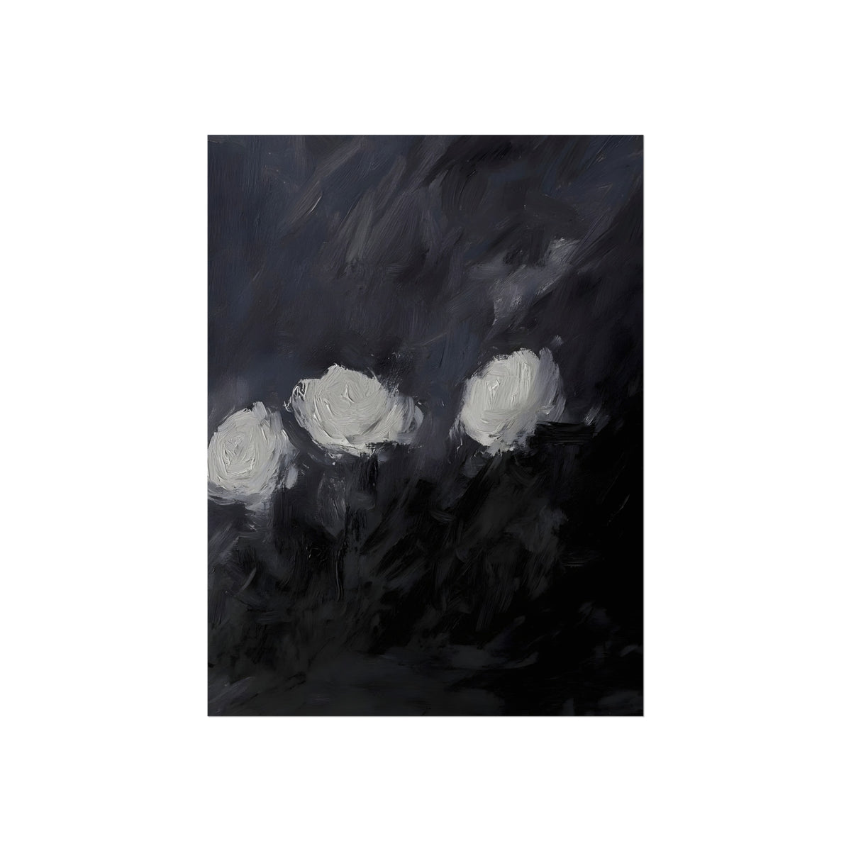 Three White Roses in Smoke, art print, view 4