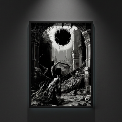 Throne of Ash apocalyptic gothic dark fantasy fine art artwork