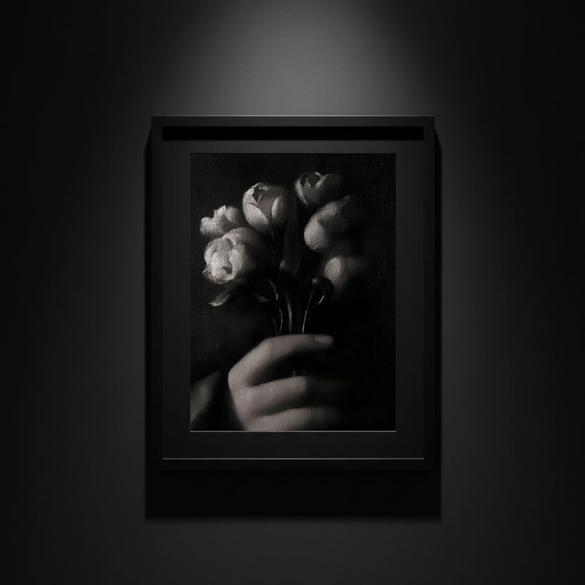 Tulips in Hand, art print