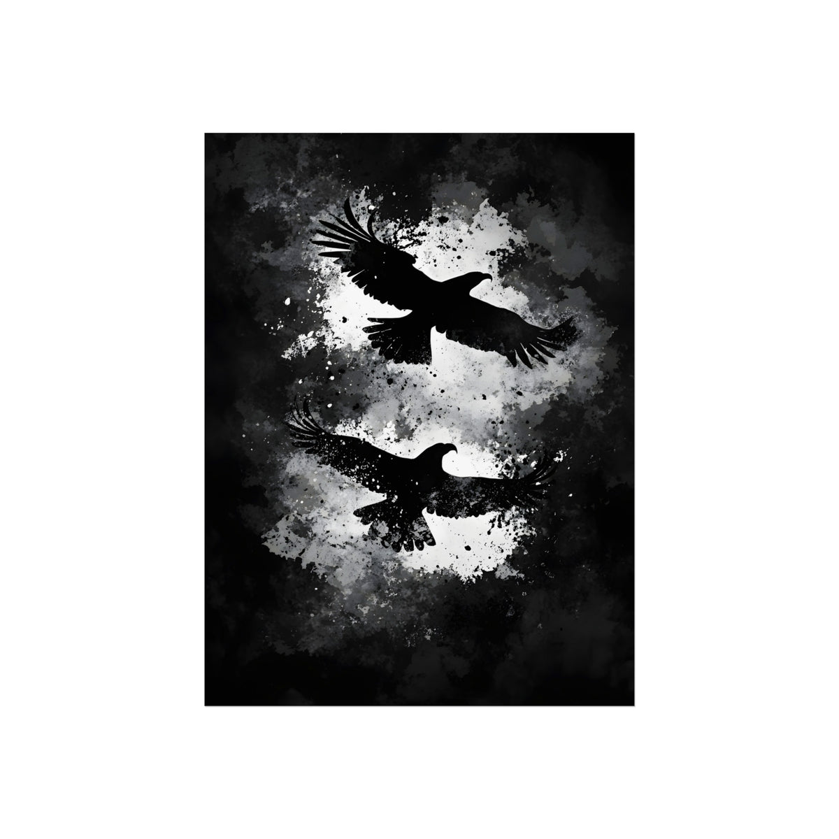 Two Crows in Flight, art print, view 2