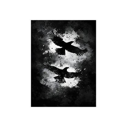 Two Crows in Flight, art print, view 2