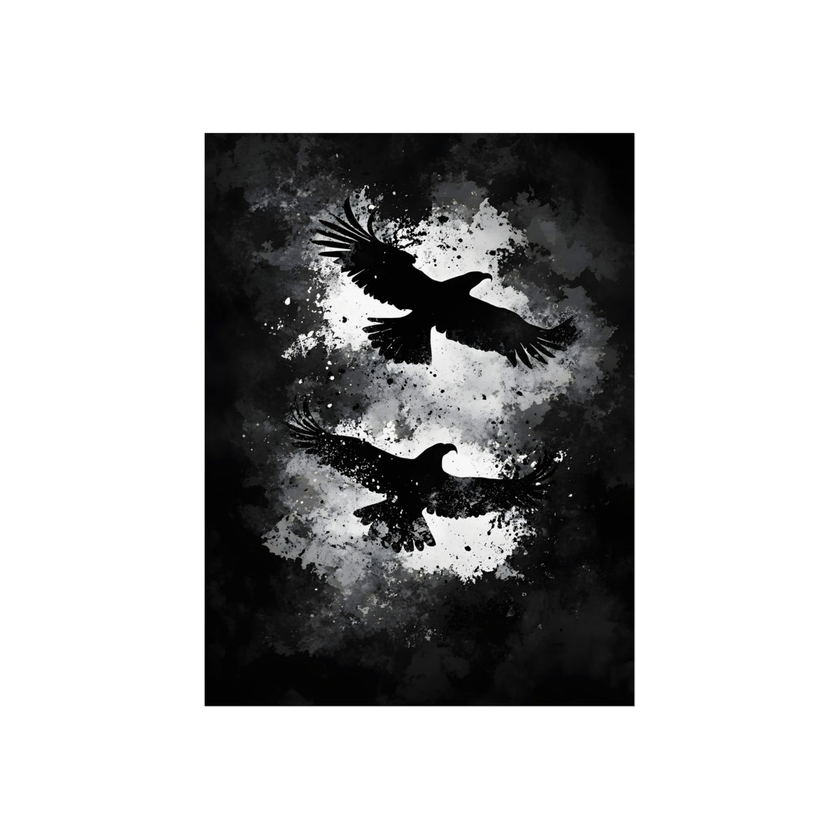 Two Crows in Flight, art print, view 3