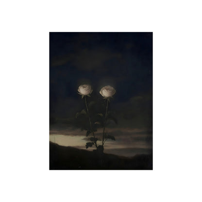 Two Roses at Night, art print, view 2