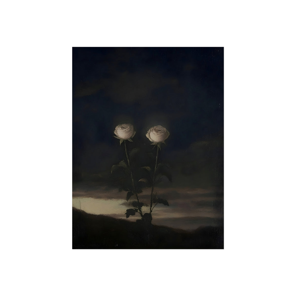 Two Roses at Night, art print, view 4