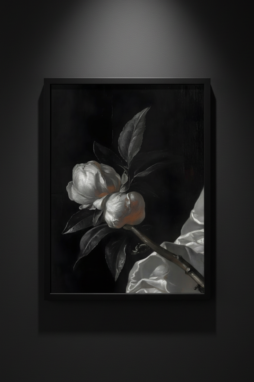 Two White Roses, art print