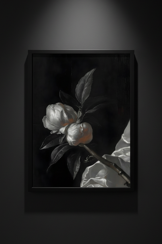 Two White Roses, art print