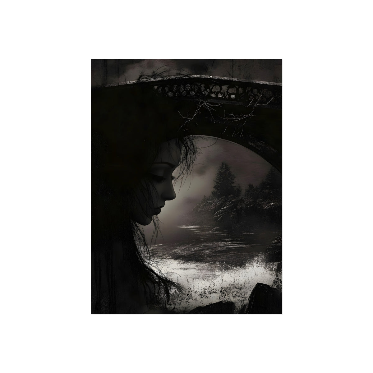 Under the Old Bridge, art print, view 2
