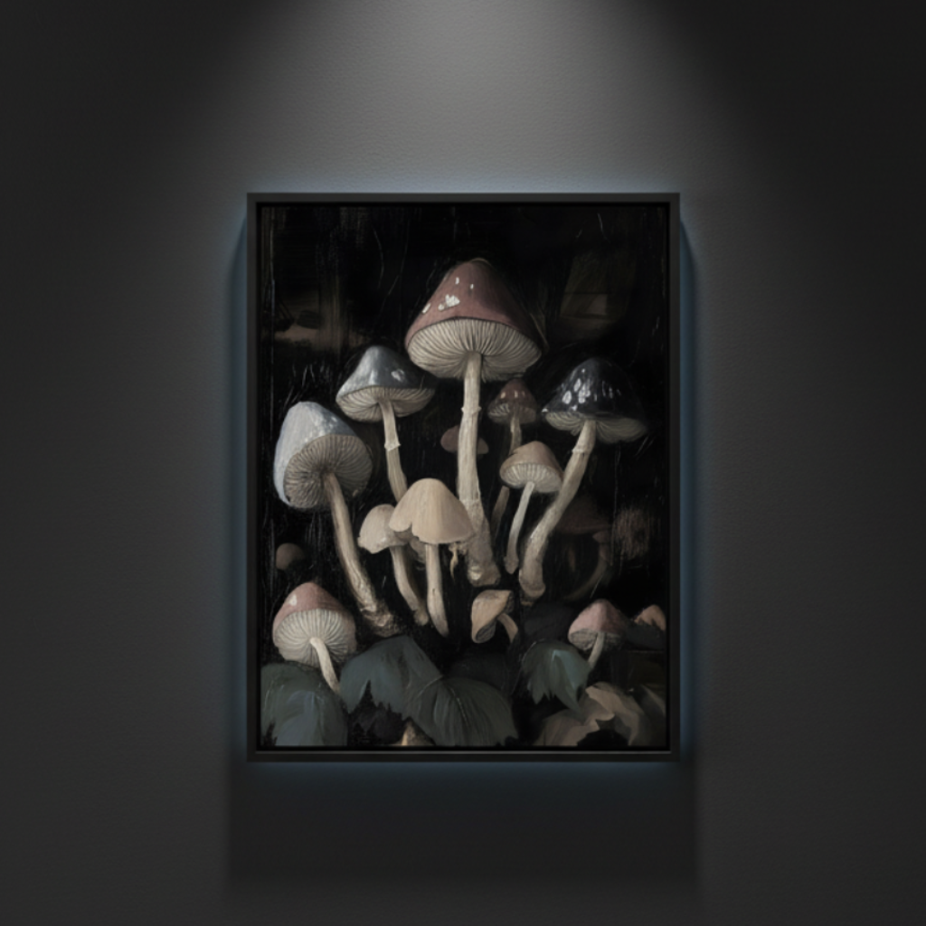 Understory Mycelium dark forest mushroom fine art artwork