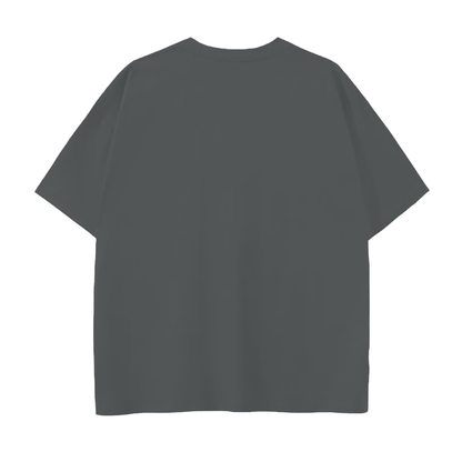 Unisex 250 GSM Drop Shoulder Cotton T-Shirt in carbon grey, alternate angle