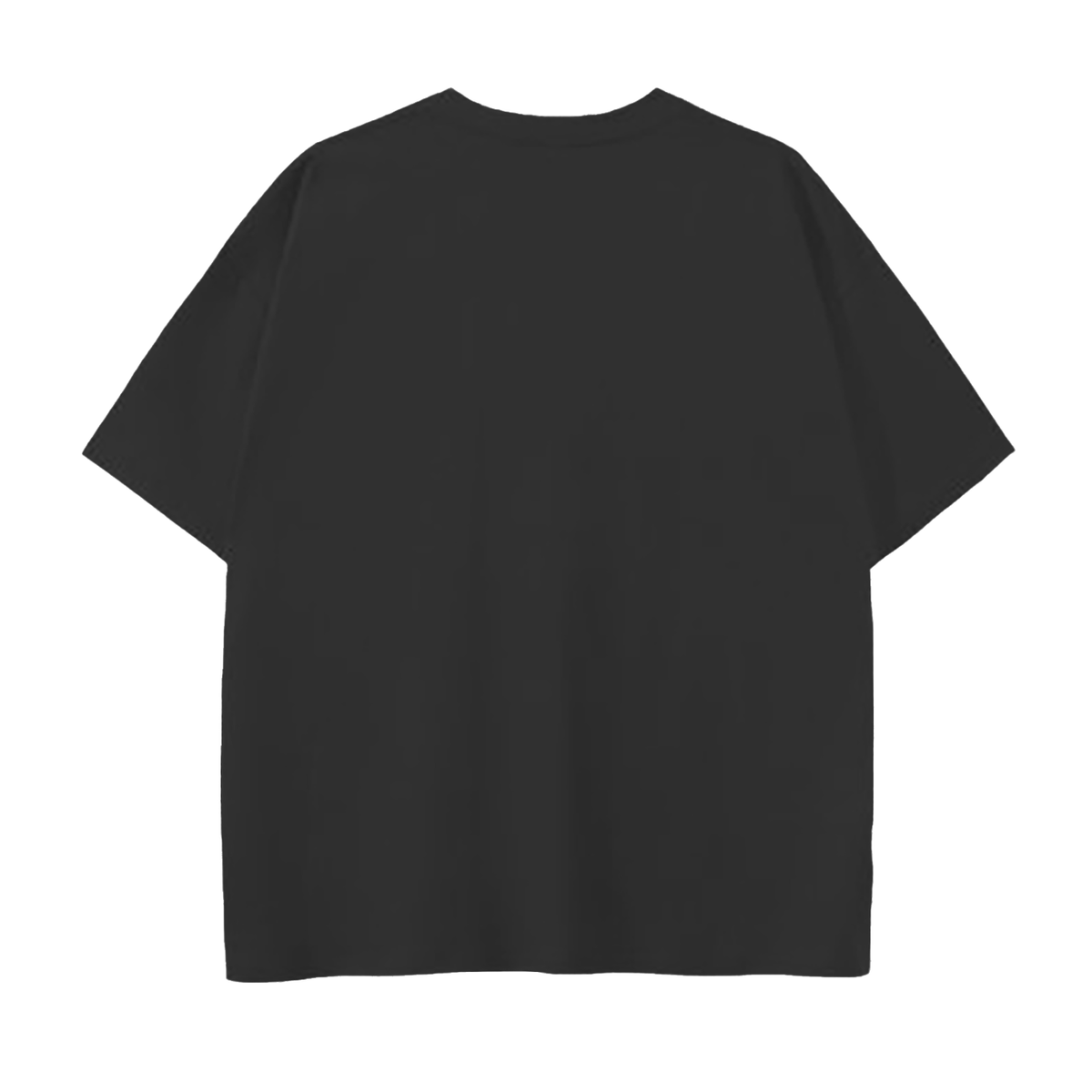 Unisex 250 GSM Drop Shoulder Cotton T-Shirt in classic black, alternate angle
