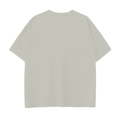 Unisex 250 GSM Drop Shoulder Cotton T-Shirt in silver birch, alternate angle