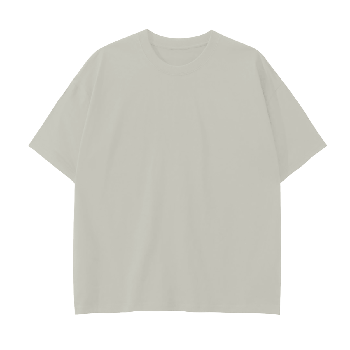Unisex 250 GSM Drop Shoulder Cotton T-Shirt in silver birch
