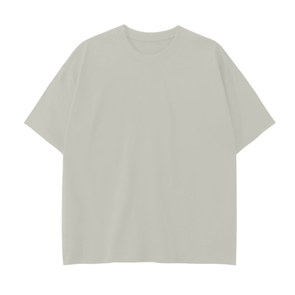 Unisex 250 GSM Drop Shoulder Cotton T-Shirt in silver birch