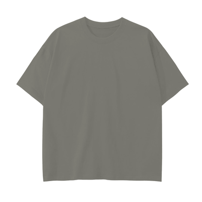 Unisex 250 GSM Drop Shoulder Cotton T-Shirt in smokey olive