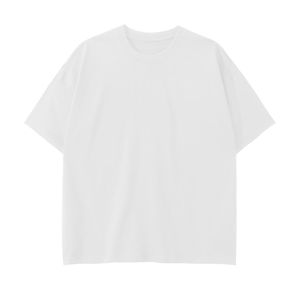 Unisex 250 GSM Drop Shoulder Cotton T-Shirt in solid white