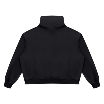 Unisex 420 GSM Vintage Wash Boxy Hoodie in black, alternate angle