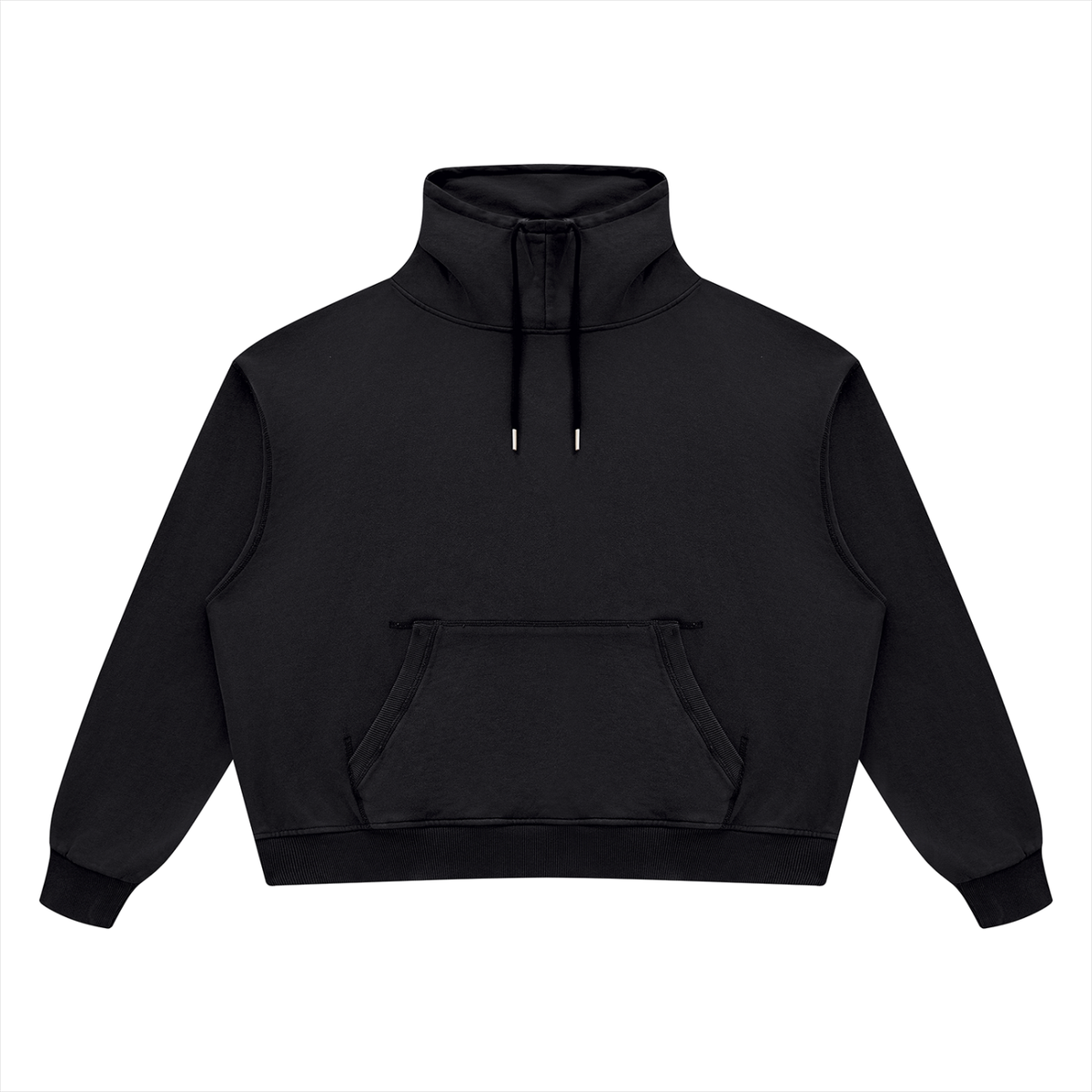 Unisex 420 GSM Vintage Wash Boxy Hoodie in black
