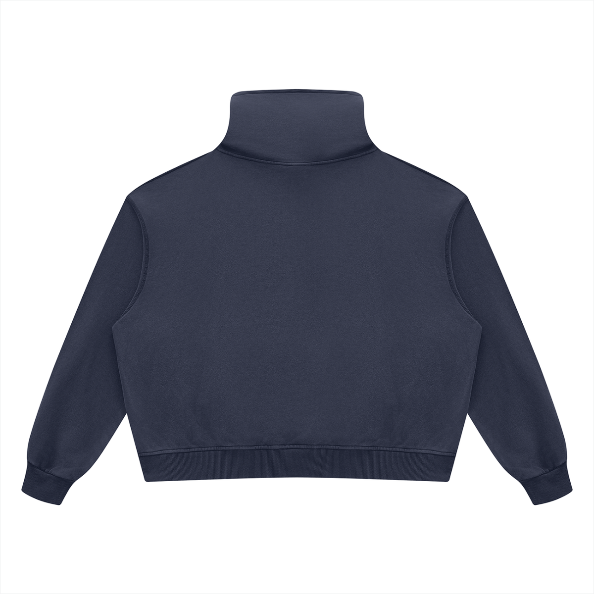 Unisex 420 GSM Vintage Wash Boxy Hoodie in navy blue, alternate angle