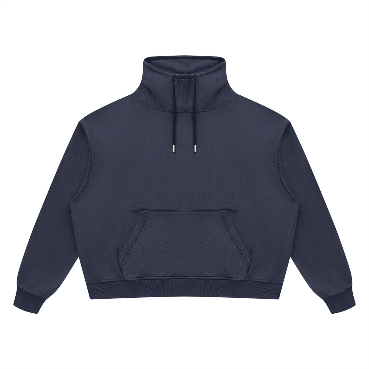 Unisex 420 GSM Vintage Wash Boxy Hoodie in navy blue