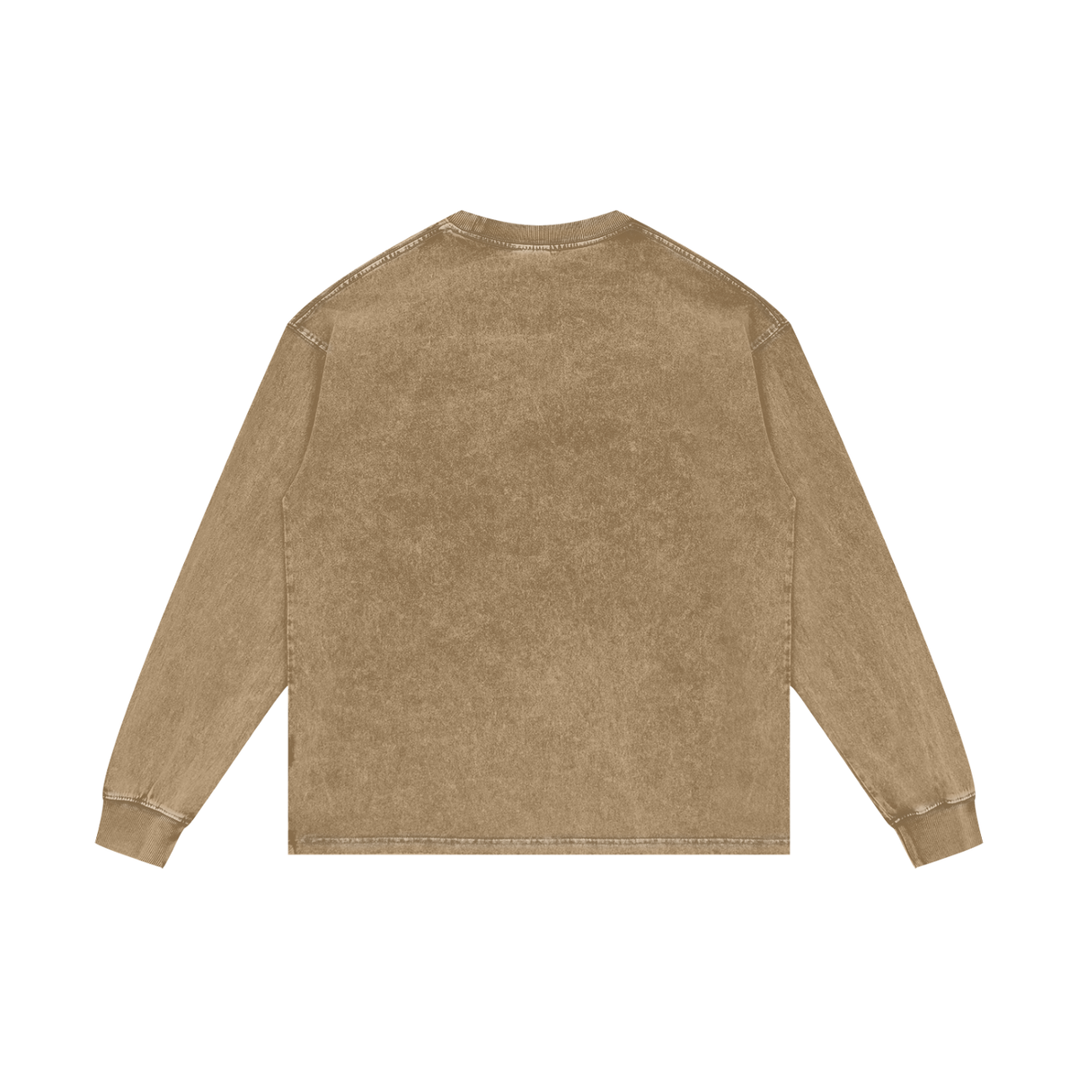 Unisex Acid Wash Oversize Long Sleeve T-Shirt in honey peach, alternate angle