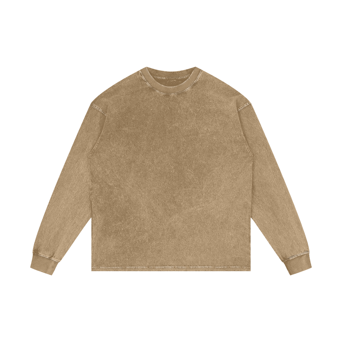 Unisex Acid Wash Oversize Long Sleeve T-Shirt in honey peach