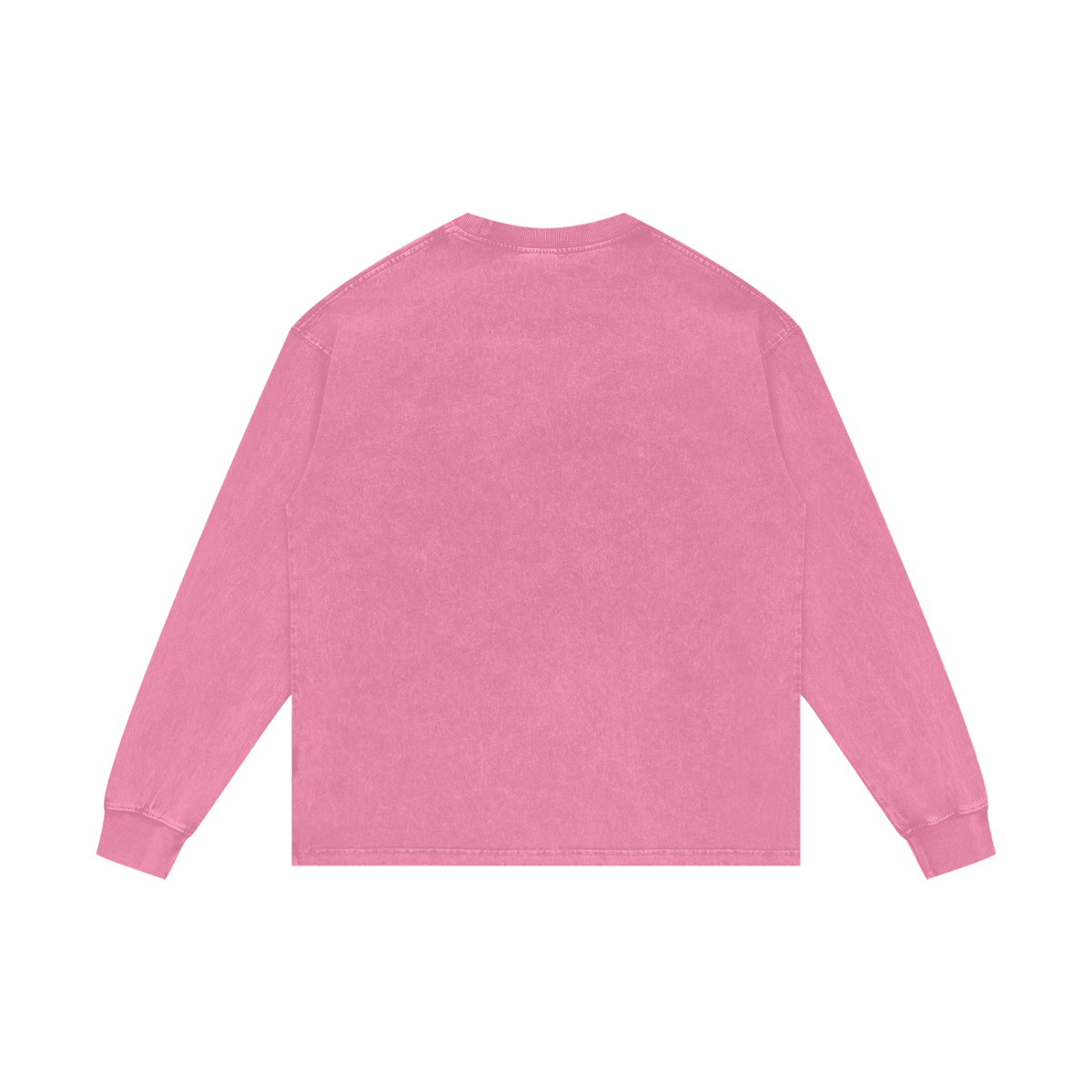 Unisex Acid Wash Oversize Long Sleeve T-Shirt in pink, alternate angle