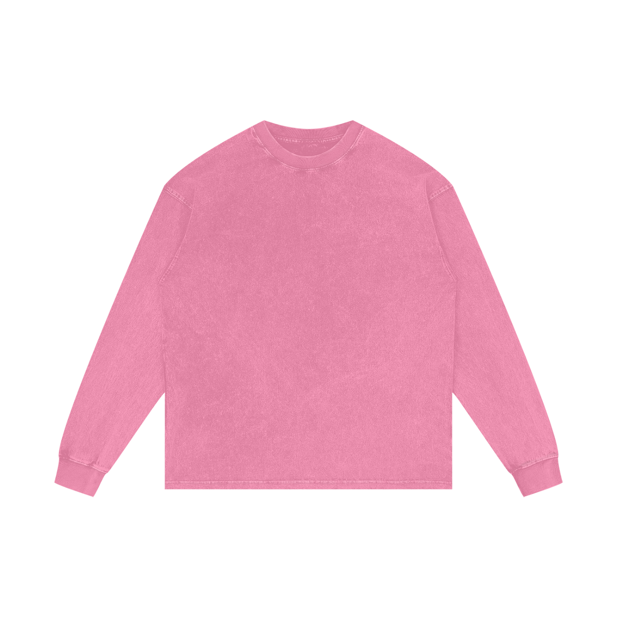Unisex Acid Wash Oversize Long Sleeve T-Shirt in pink