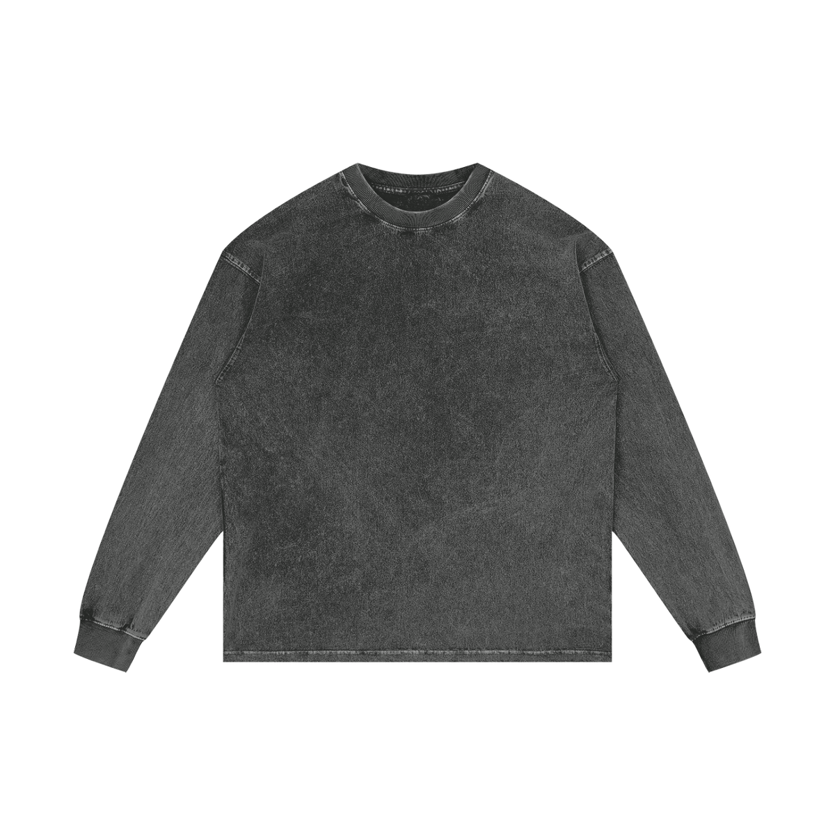 Unisex Acid Wash Oversize Long Sleeve T-Shirt in pirate gray