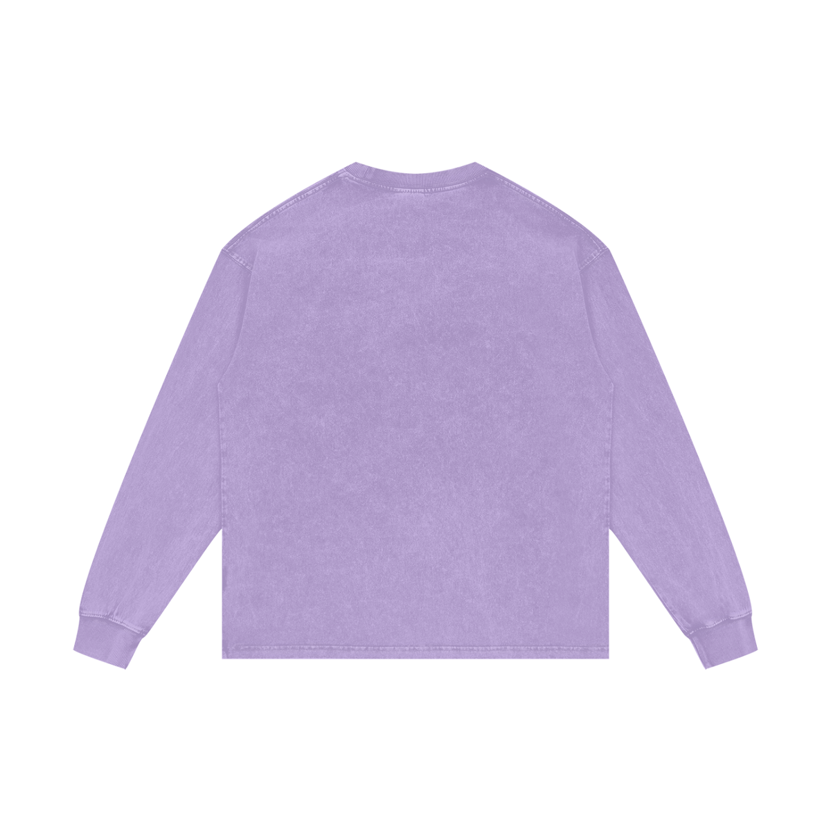 Unisex Acid Wash Oversize Long Sleeve T-Shirt in purple, alternate angle