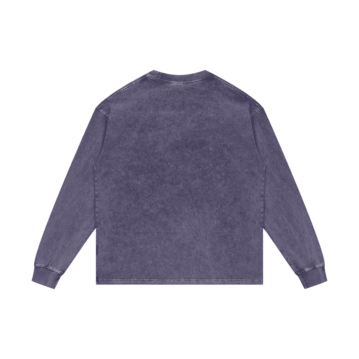 Unisex Acid Wash Oversize Long Sleeve T-Shirt in purple haze, alternate angle