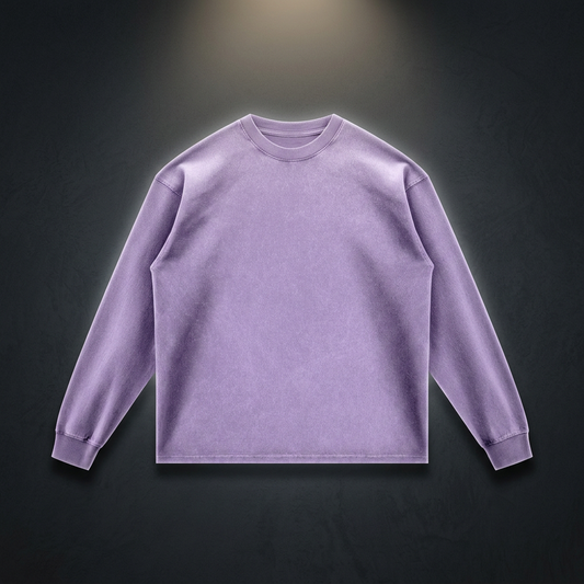 Unisex Acid Wash Oversize Long Sleeve T-Shirt