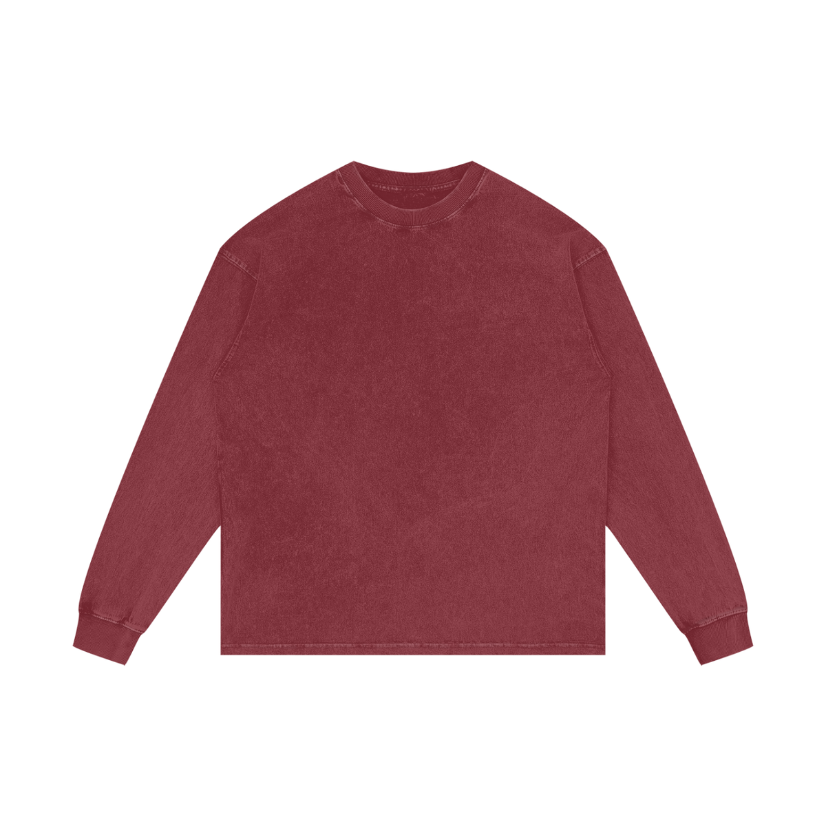 Unisex Acid Wash Oversize Long Sleeve T-Shirt in red