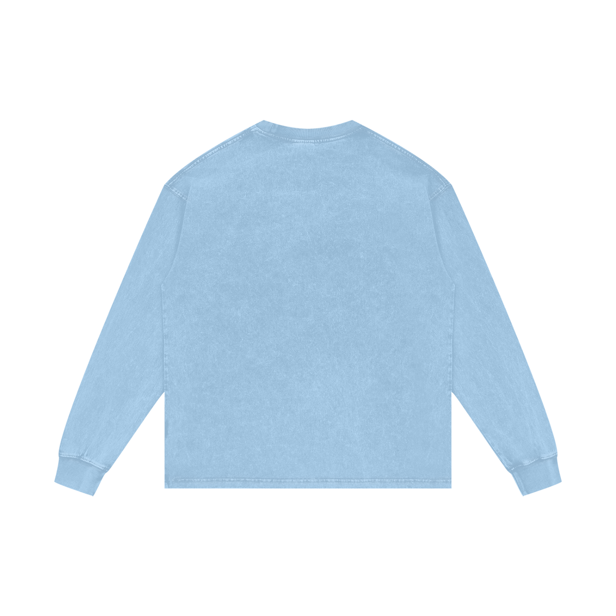Unisex Acid Wash Oversize Long Sleeve T-Shirt in sky blue, alternate angle