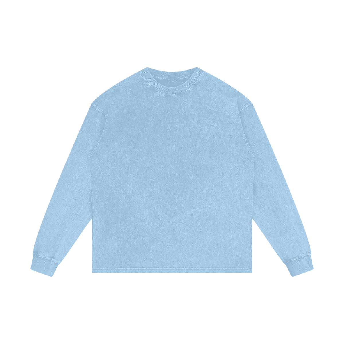 Unisex Acid Wash Oversize Long Sleeve T-Shirt in sky blue