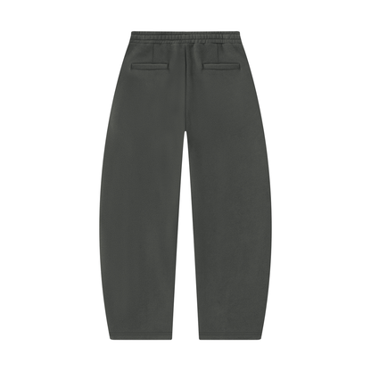 Unisex Barrel Leg Sweatpants in dark gray, alternate angle