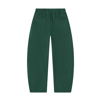 Unisex Barrel Leg Sweatpants in dark green, alternate angle