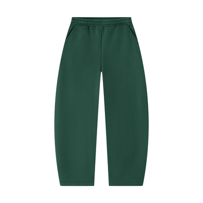 Unisex Barrel Leg Sweatpants in dark green