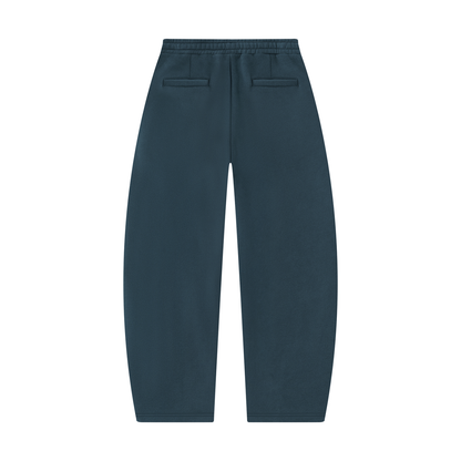 Unisex Barrel Leg Sweatpants in navy blue, alternate angle