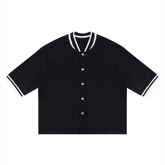 Unisex Boxy Baseball Jersey in black