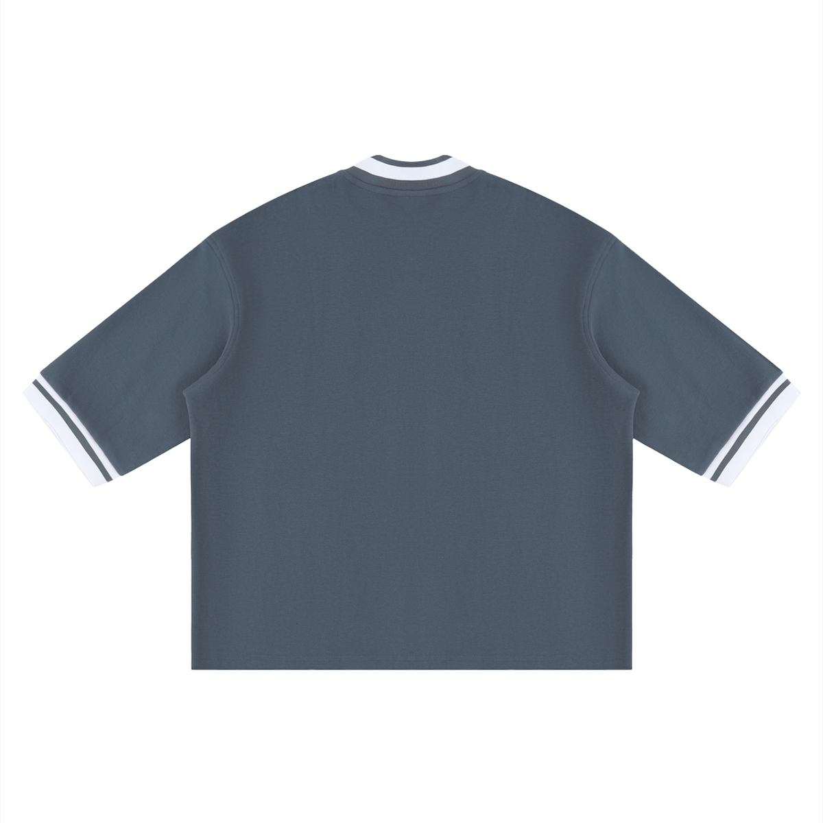 Unisex Boxy Baseball Jersey in navy blue, alternate angle