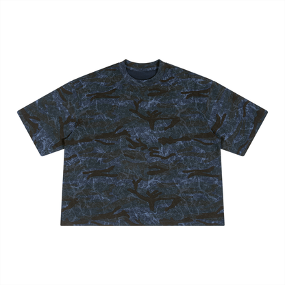 Unisex Boxy Camo Print T-Shirt in blue camo