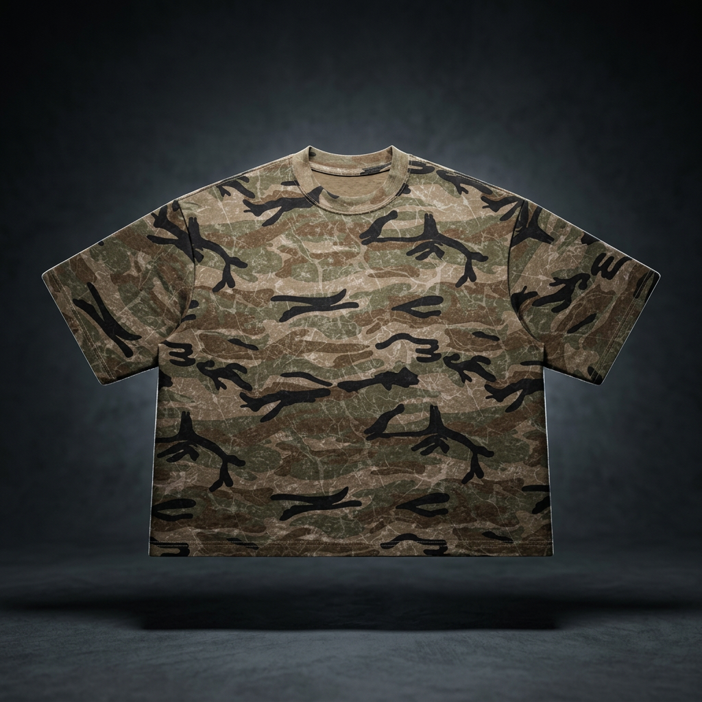 Unisex Boxy Camo Print T-Shirt