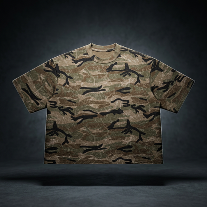 Unisex Boxy Camo Print T-Shirt