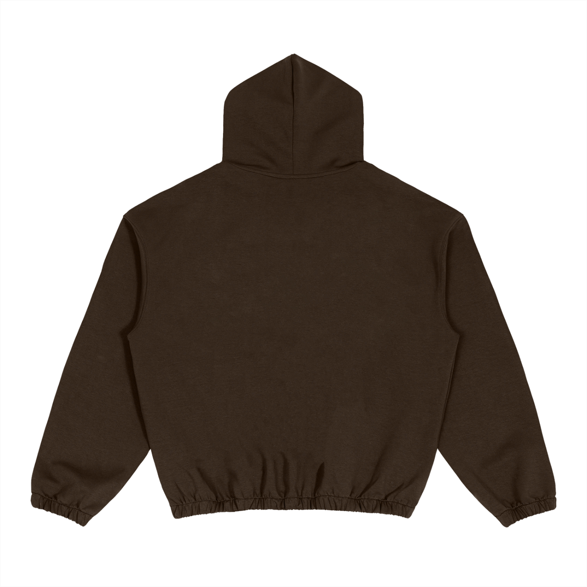 Unisex Boxy Cinched Hem Hoodie in brown, alternate angle