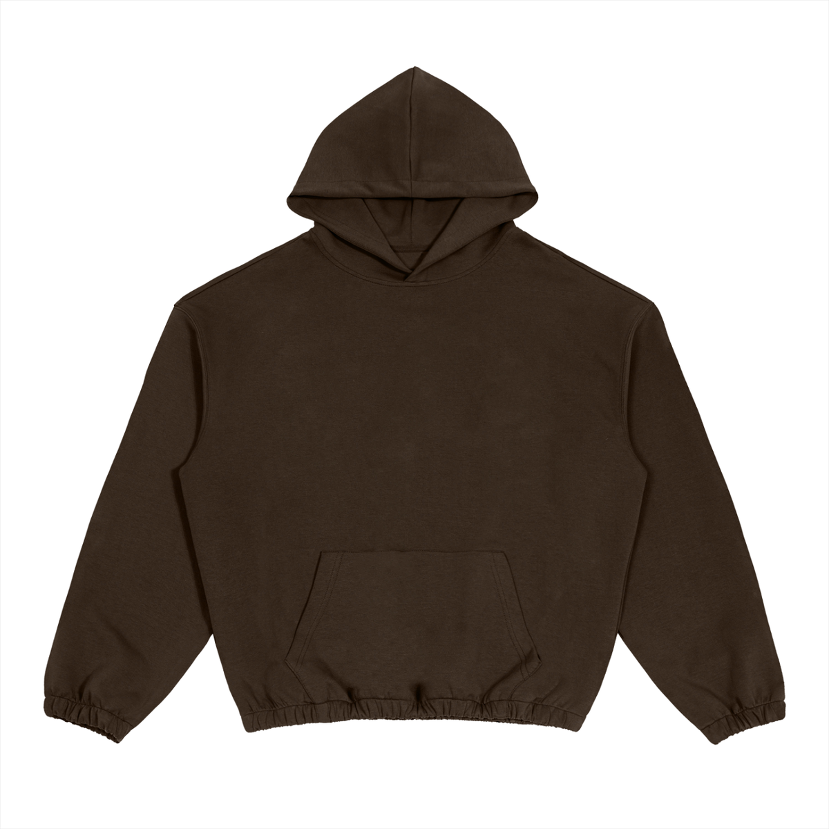 Unisex Boxy Cinched Hem Hoodie in brown
