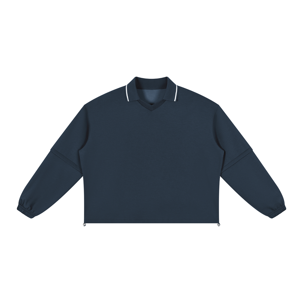 Unisex Boxy Collared Detachable Sweatshirt in navy blue