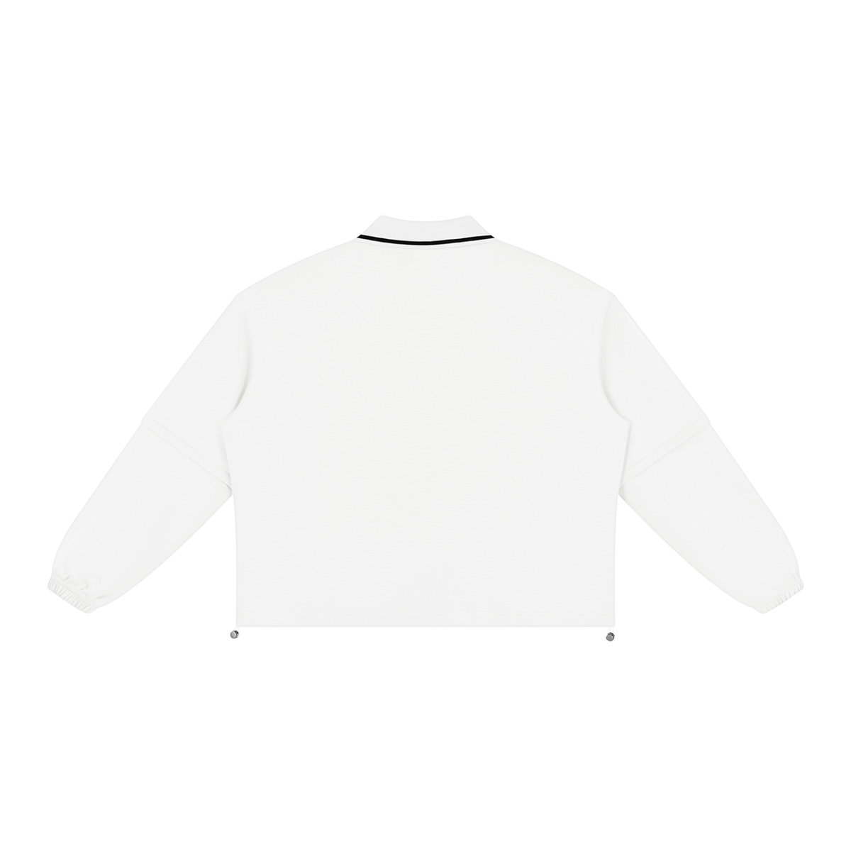 Unisex Boxy Collared Detachable Sweatshirt in white, alternate angle