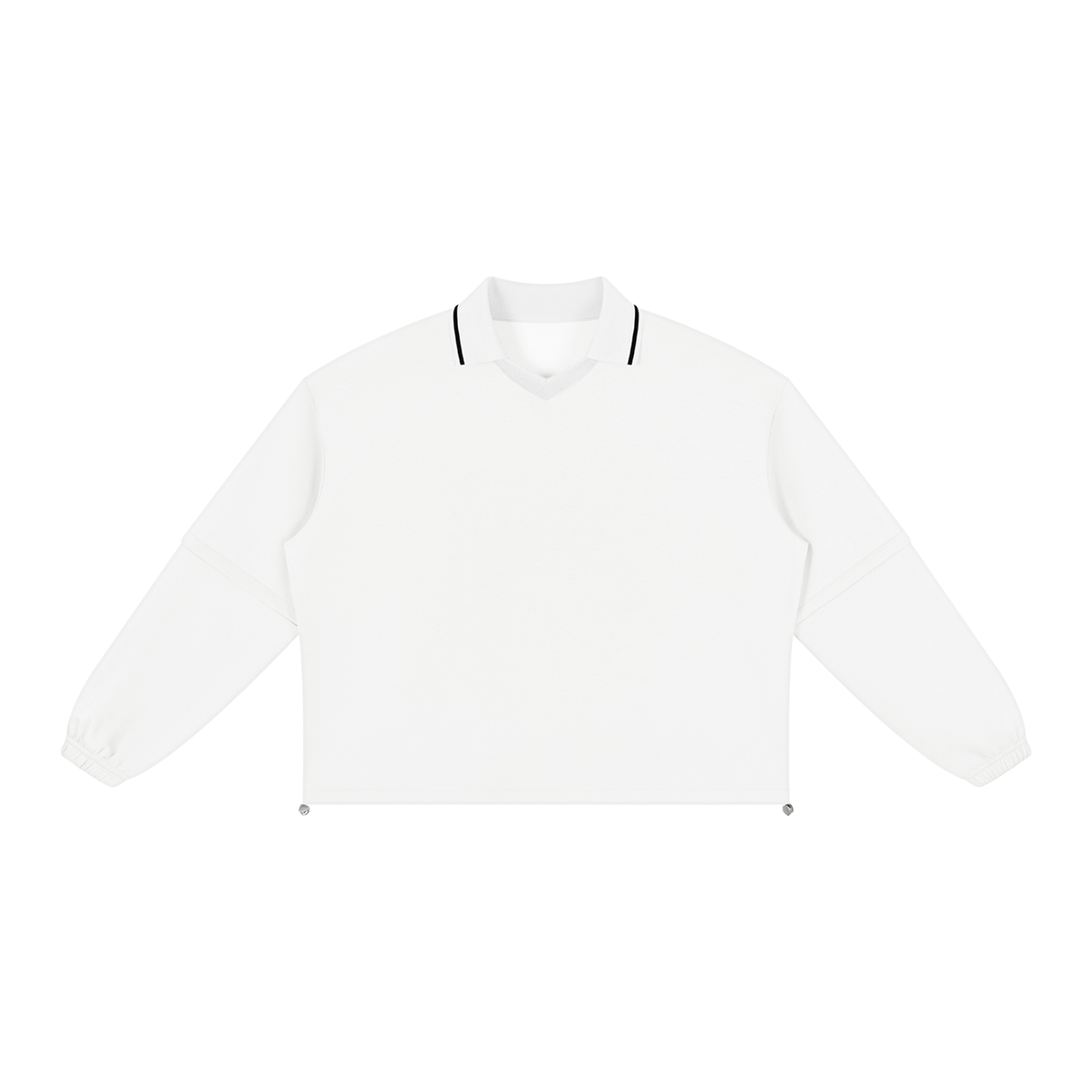 Unisex Boxy Collared Detachable Sweatshirt in white